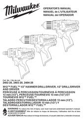 Milwaukee M12 FUEL 2403-20 Manuel De L'utilisateur