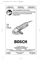 Bosch 1700 Consignes De Fonctionnement/Sécurité