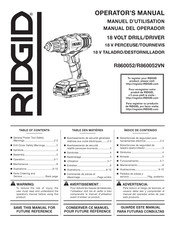 RIDGID R860052 Manuel D'utilisation