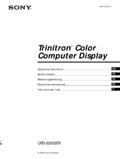 Sony Trinitron CPD-520GST9 Mode D'emploi