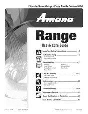 Amana Easy Touch Control 800 Guide D'utilisation Et D'entretien