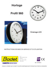 Bodet 607059 E Instructions De Mise En Service Et D'utilisation