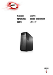 Lenovo H30-05 90BJ00CBFR Guide D'utilisation