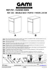 Gami CUISINE EDEN F01 040 Instructions De Montage