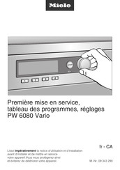 Miele PW 6080 Vario Mise En Service