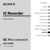 Sony IC RECORDER ICD-P530F Mode D'emploi