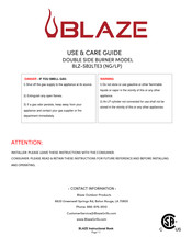 BLAZE BLZ-SB2LTE3LP Guide D'utilisation Et D'entretien