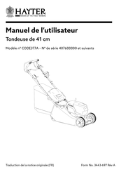 Hayter CODE377A Manuel De L'utilisateur