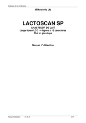 Milkotronic LACTOSCAN SP Manuel D'utilisation