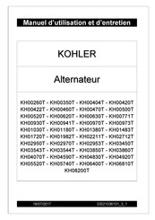 Kohler KH00520T Manuel D'utilisation Et D'entretien