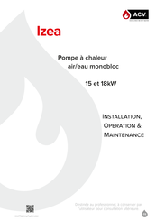 ACV Izea 18kW Manuel D'installation