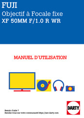 FujiFilm FUJINON XF50mmF1.0 R WR Mode D'emploi