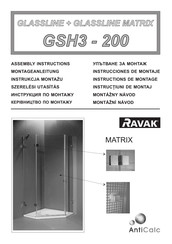 RAVAK GLASSLINE GSH3-200 Instructions De Montage