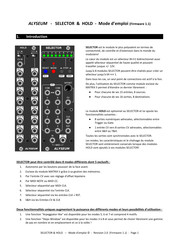 Alyseum SELECTOR Mode D'emploi