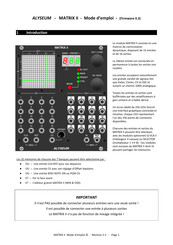 Alyseum MATRIX II Mode D'emploi