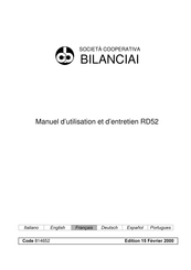 Bilanciai RD52 Manuel D'utilisation Et D'entretien