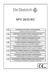 De Dietrich MPX 28/33 BIC Notice D'emploi Et D'installation Destinée À L'usager Et À L'installateur