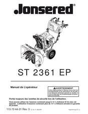 Jonsered ST 2361 EP Manuel De L'opérateur