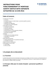 schmersal AZ 16 ZVK-M16 Instructions Pour Fonctionnement Et Montage