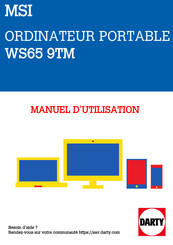 MSI WS65 9TM Manuel D'utilisation