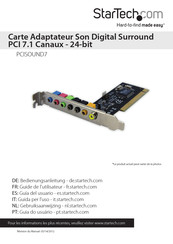 StarTech PCISOUND7 Guide De L'utilisateur