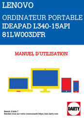 Lenovo IdeaPad L340L-15API Guide D'utilisation