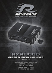 Renegade RXA 800 D Mode D'emploi