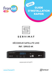 Fransat SERVIMAT SIRIUS 4K Guide D'installation Rapide