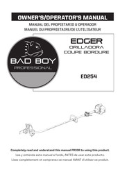 Bad Boy Professional ED254 Manuel Du Propriétaire/De L'utilisateur