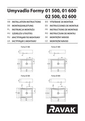 RAVAK Umyvadlo Formy 01 500 Instructions De Montage