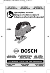 Bosch JS365 Consignes De Fonctionnement/Sécurité