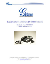 Grandstream GXP-2000 Guide D'installation