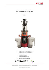 Rotel SLOWJUICER429CH1 Mode D'emploi