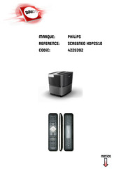 Philips Screeneo 2.0 HDP2510 Manuel D'utilisation