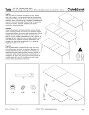 Crate&Barrel Tate Mode D'emploi