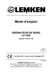 LEMKEN LH 1600 Mode D'emploi