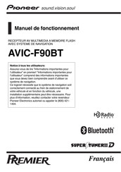 Pioneer PREMIER AVIC-F90BT Manuel De Fonctionnement