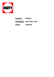 ROBLIN BOSTON/4 900 Manuel D'instructions