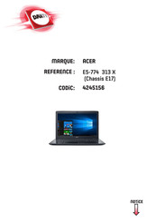 Acer E5-774 313 X Manuel D'utilisation