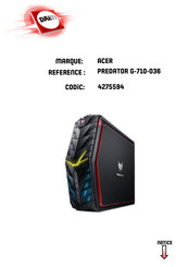 Acer PREDATOR G-710 Manuel D'utilisation