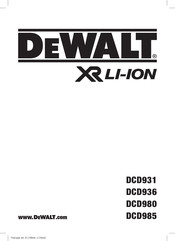 DeWalt DCD980 Traduction De La Notice D'instructions Originale