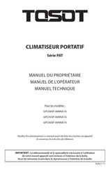 TOSOT GPC06AP-A6NNA1A Manuel Du Propriétaire