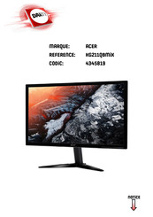 Acer KG211QBMIX Guide Utilisateur