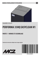 MCZ Performa 35HQ EasyClean H1 Manuel D'installation Et D'utilisation