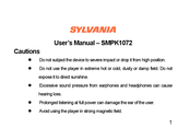 Sylvania SMPK1072 Mode D'emploi