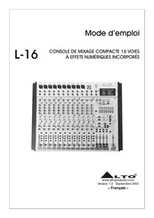 LTO L-16 Mode D'emploi