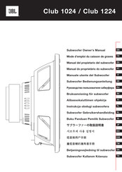 JBL Club 1224 Mode D'emploi
