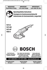 Bosch 1873-8D Consignes De Fonctionnement/Sécurité