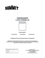 Summit DW185SSADA Instructions D'installation