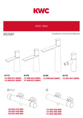 KWC ORA 12.498.093.000FL Manuel D'installation Et D'entretien